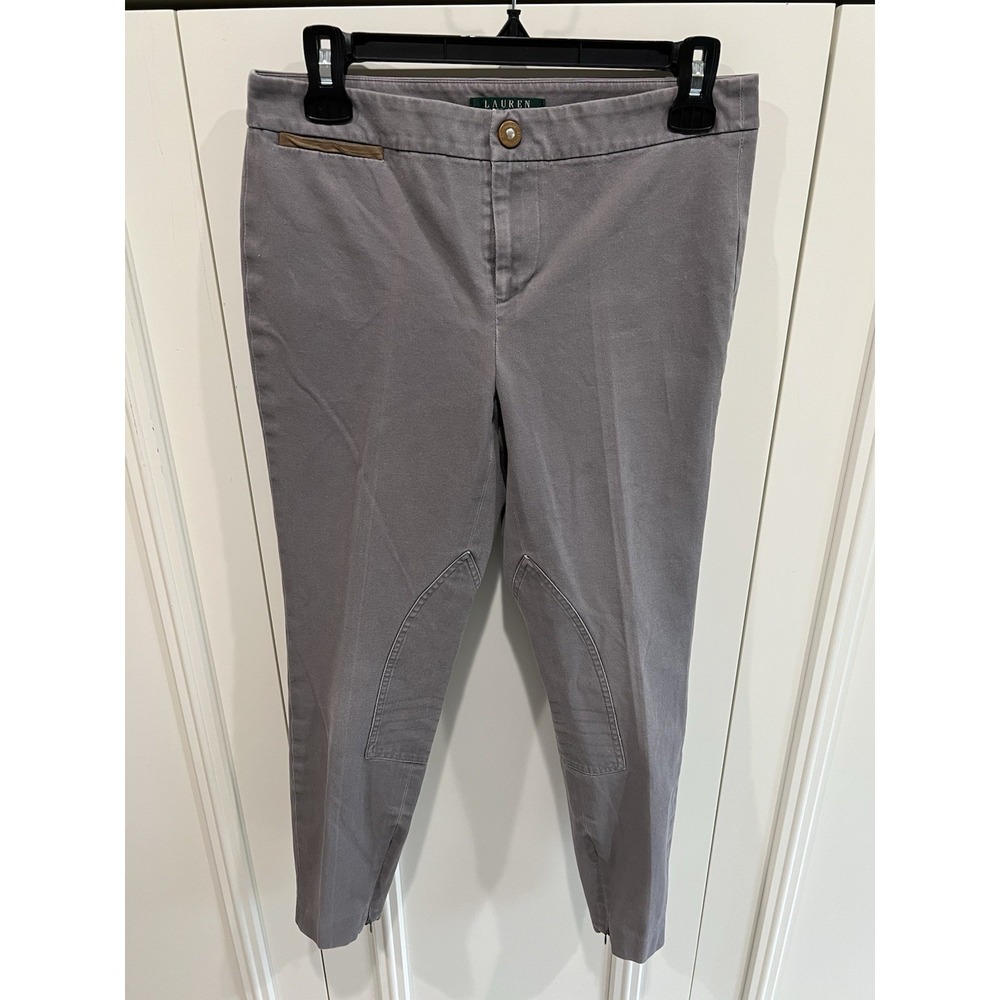 Ralph Lauren Equestrian Riding Pants Breeches‎ Gray Ankle Zip Heritage Preppy